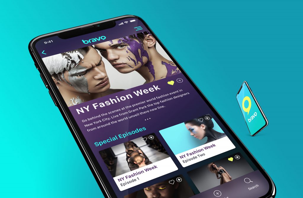 Bravo tv app design for New York Fashion Week