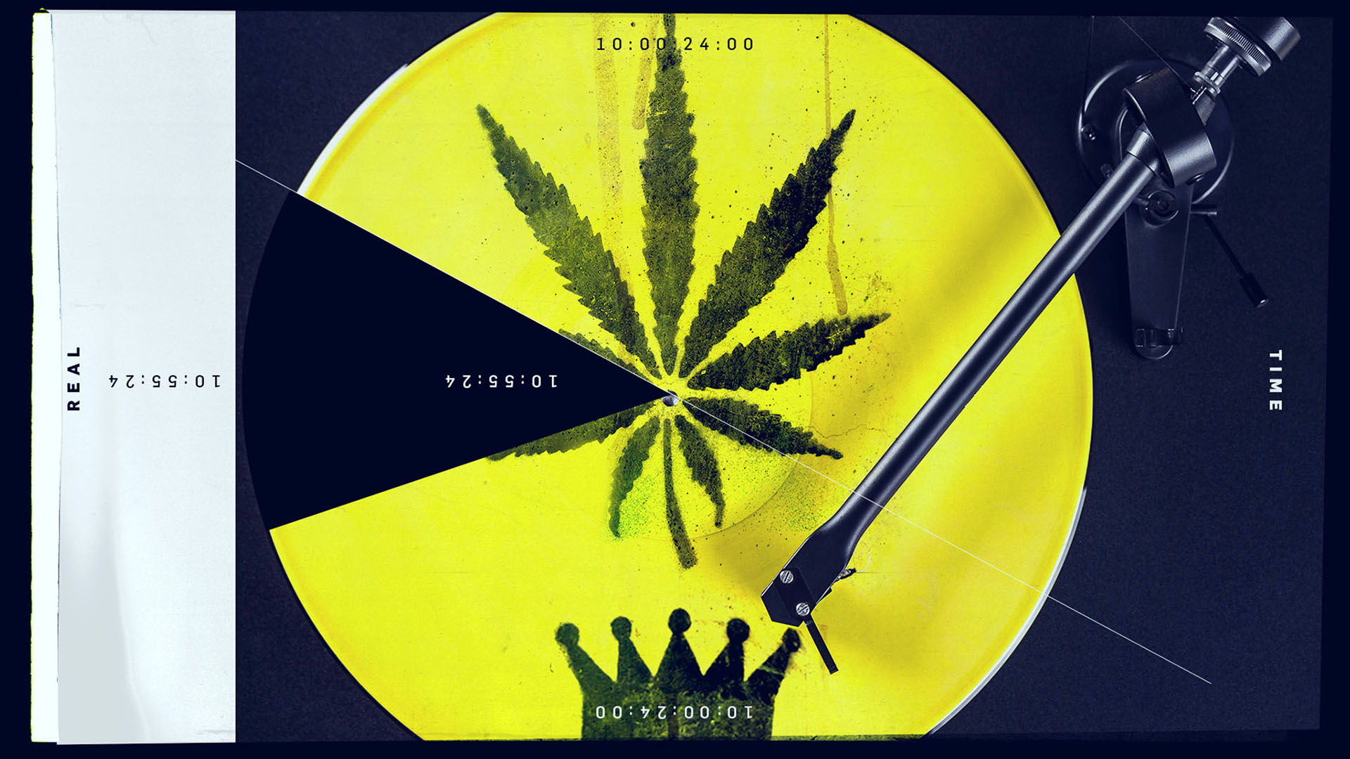 HBO Real Time with Bill Maher Main Title Design marijuana on a turntable