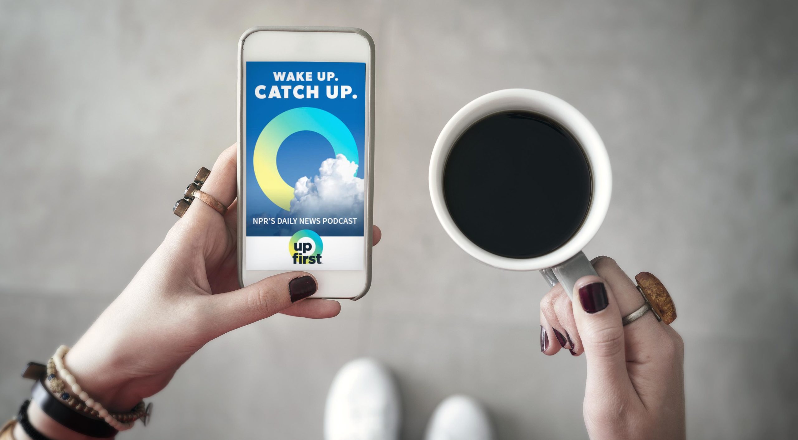 News advertising campaign design for NPR Up First News Podcast