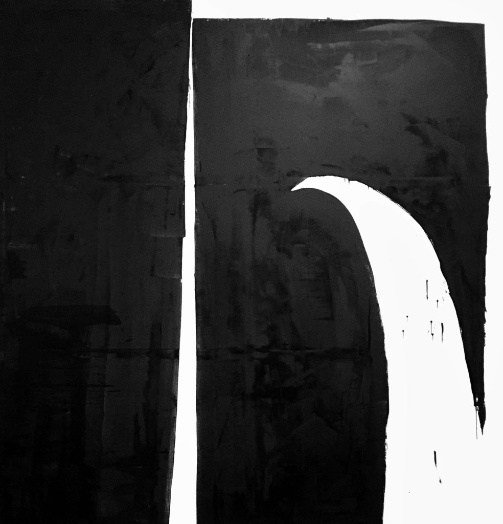 Miguel Ángel Campano minimalist black and white painting