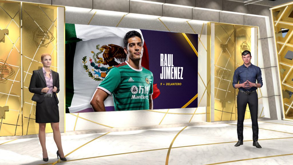 Telemundo World Cup 2022 on set graphics soccer player feature