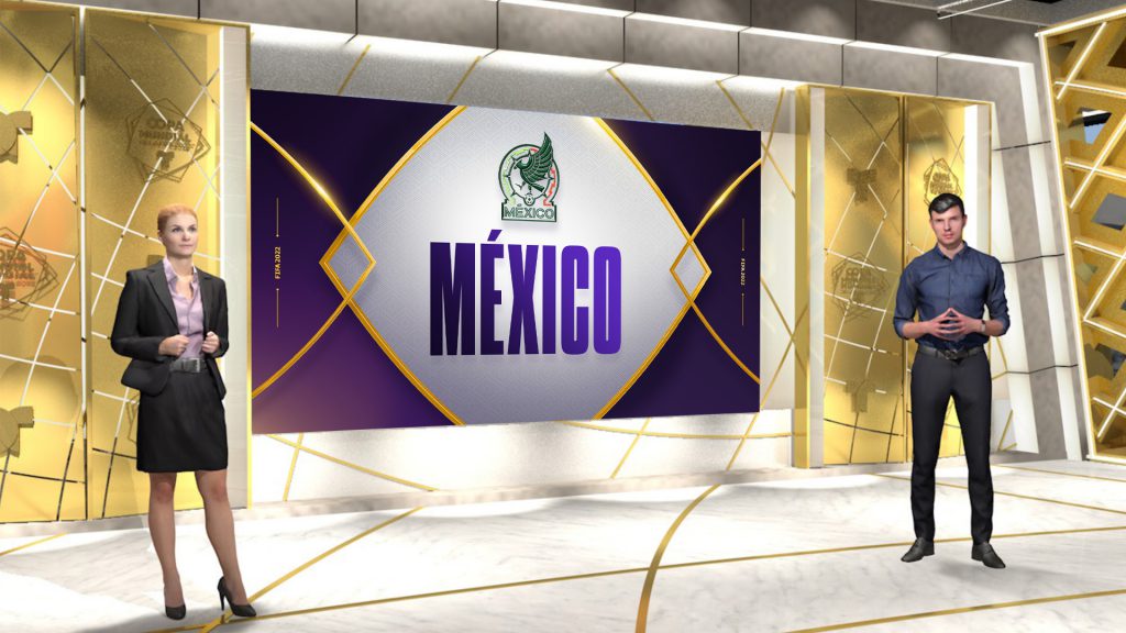 Telemundo World Cup 2022 set graphics mexico design