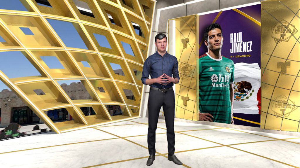 Telemundo World Cup 2022 set screen graphics design