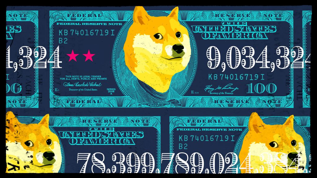HBO Real Time show open 2023 the USA 100 dollar bill with doge dog