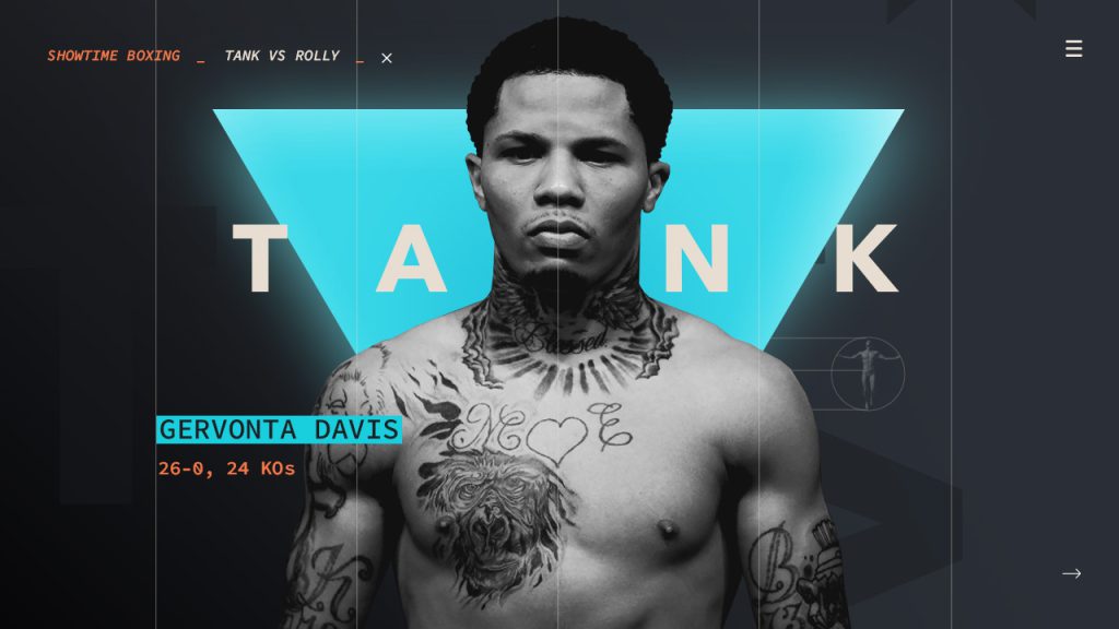Showtime boxing promo design for Gervonta Davis vs Rolando Romero