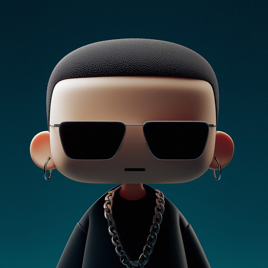 Kiely D the alter-ego of Joseph Kiely and Kiely Design, 3d character wearing ray ban sunglasses