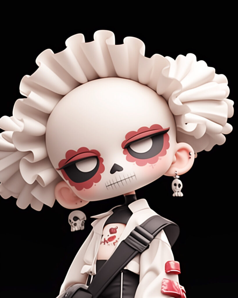 AI halloween character with day of the dead masks